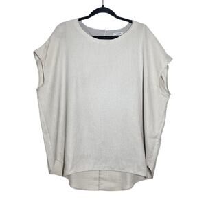 MM Lafleur Gray Beige Relaxed Sleeveless Shell Tunic Top - Large